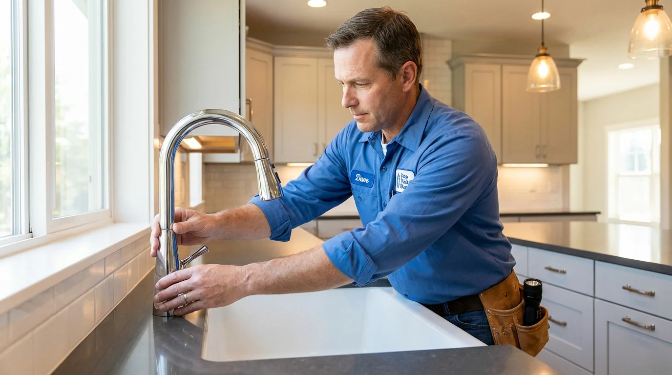 Kitchen faucet installation by Johns Plumbing LLC in Oakwood